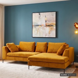 Gold Velvet Corner Sofa - Gianni - Kare Design