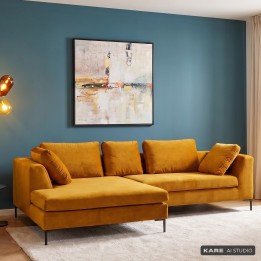 Gold Velvet Corner Sofa - Gianni - Kare Design