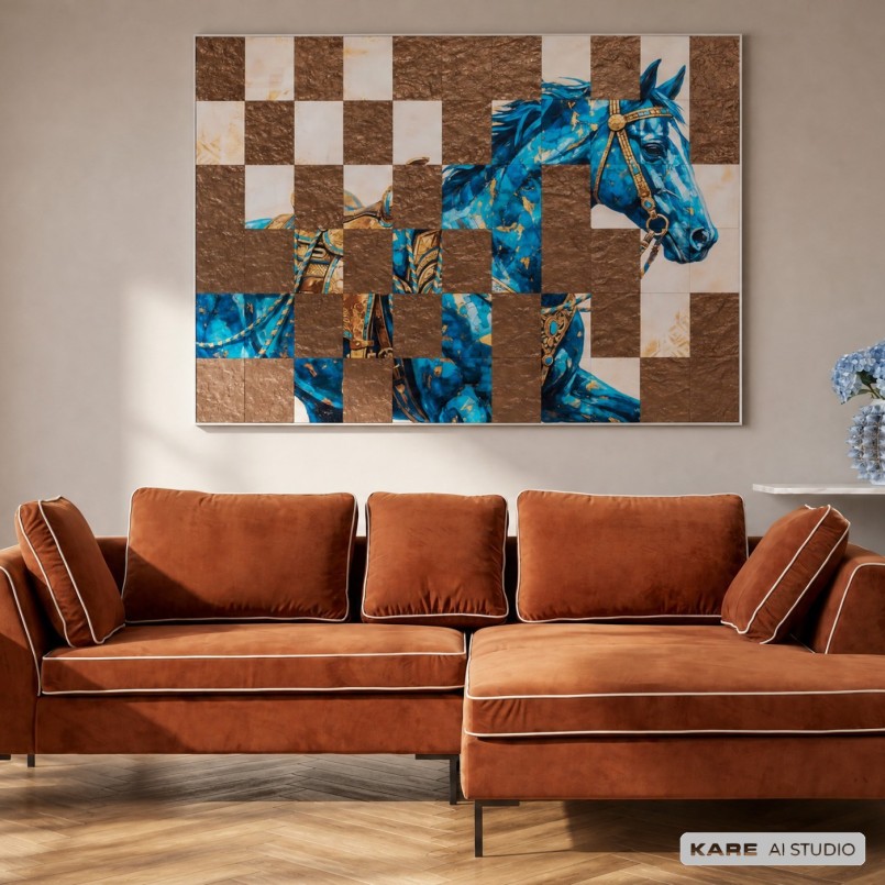 Canapé d'angle en velours marron - Gianni - Kare Design