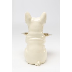 Figurine décorative Dining Dog crème 28cm