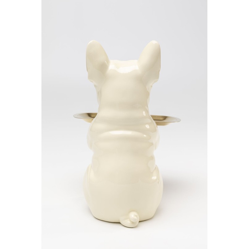 Figurine décorative Dining Dog crème 28cm