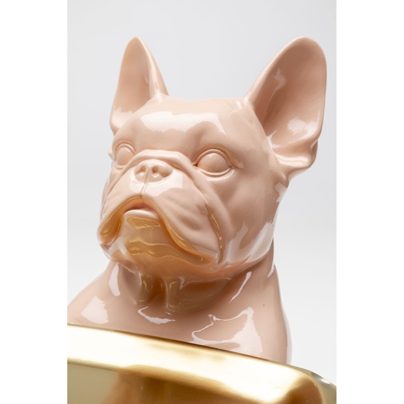 Figurine décorative Dining Dog rose 28cm