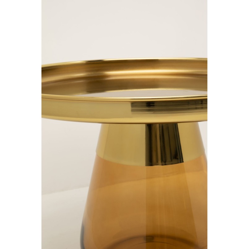 Table basse en verre ambré et acier doré - Bottiglia - Kare Design