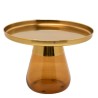 Amber Glass and Gold-Toned Steel Coffee Table - Bottiglia - Kare Design