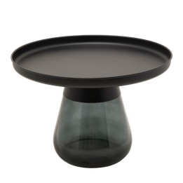 Smoked Glass and Black Steel Coffee Table - Bottiglia - Kare Design