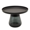 Table basse en verre fumé et acier noir - Bottiglia - Kare Design