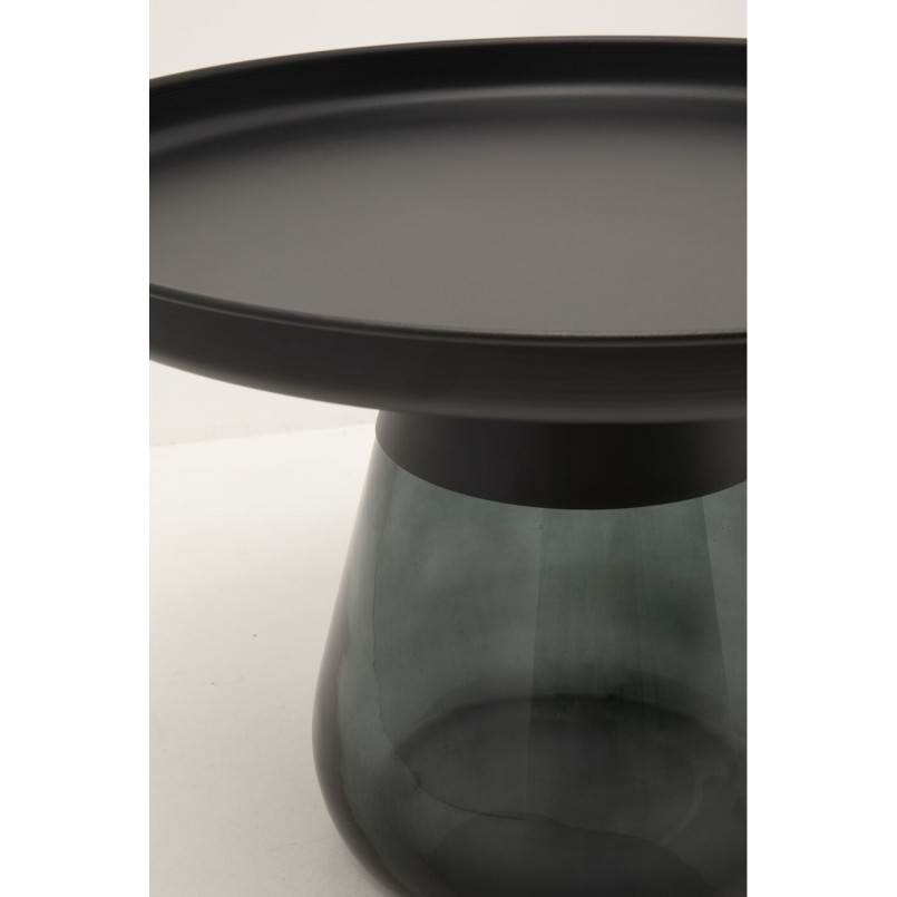 Table basse en verre fumé et acier noir - Bottiglia - Kare Design