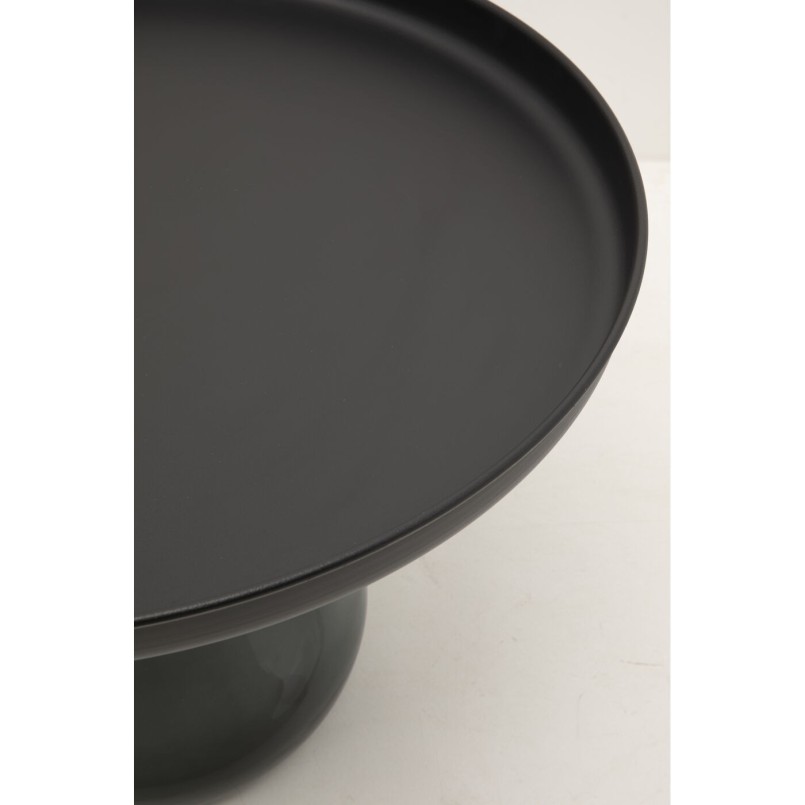 Table basse en verre fumé et acier noir - Bottiglia - Kare Design
