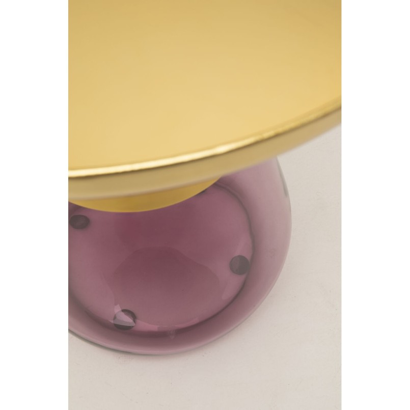 Table d'appoint en verre violet et acier doré - Bottiglia - Kare Design