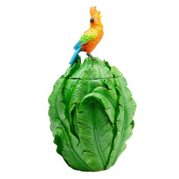 Boîte feuilles vertes et perroquet orange - Kare Design