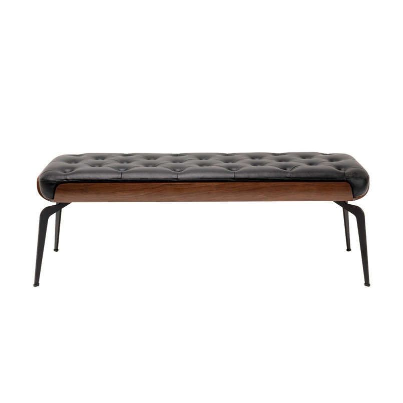 Black Faux Leather Bench - Bill - Kare Design