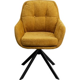 Chaise avec accoudoirs pivotante jaune - Molly - Kare Design