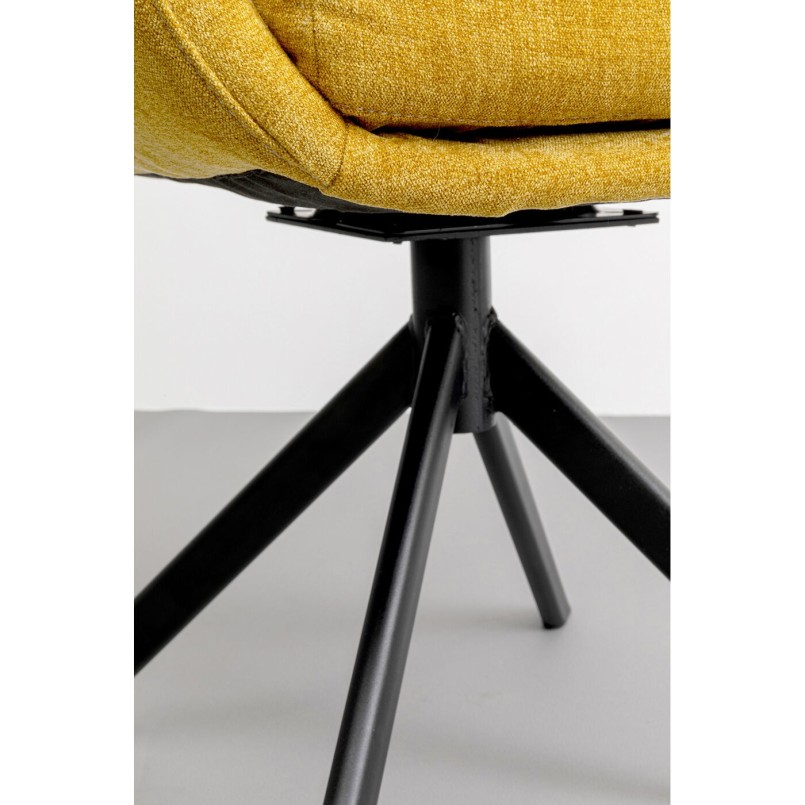 Chaise avec accoudoirs pivotante jaune - Molly - Kare Design
