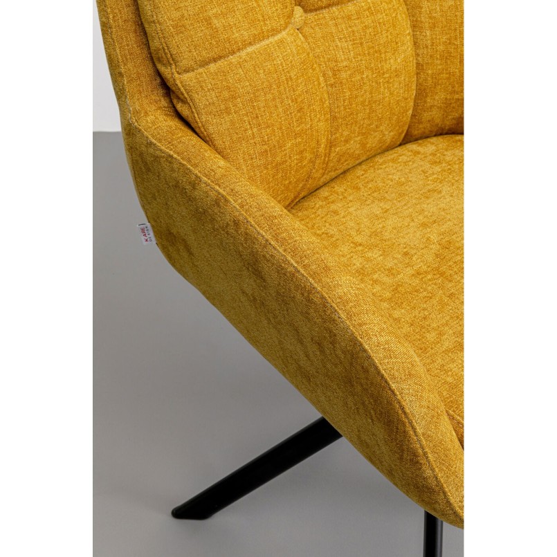 Chaise avec accoudoirs pivotante jaune - Molly - Kare Design
