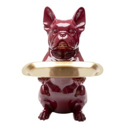 Purple Bulldog Butler Decorative Figurine with Gold Tray - Kare Design