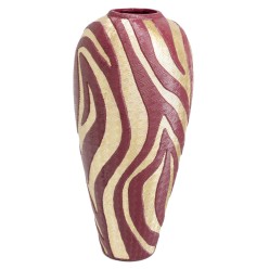 Vase rayures zébrées bordeaux et doré - Kare Design