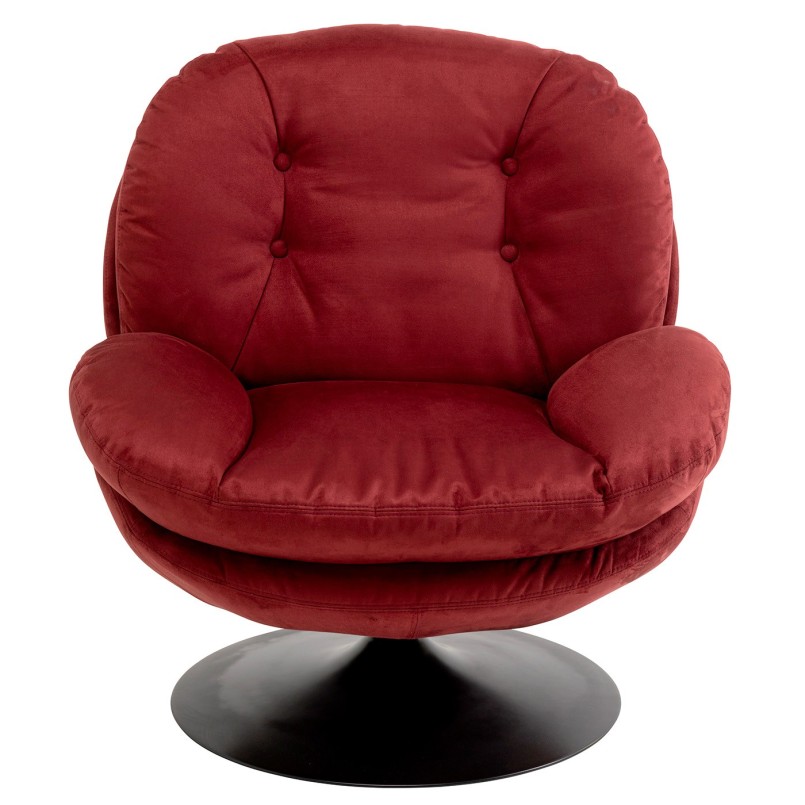 Fauteuil pivotant en velours rouge foncé - Cosy - Kare Design