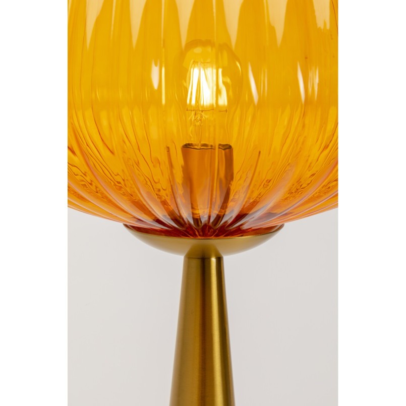 Orange Glass and Gold-Toned Steel Floor Lamp - Genie - Kare Design