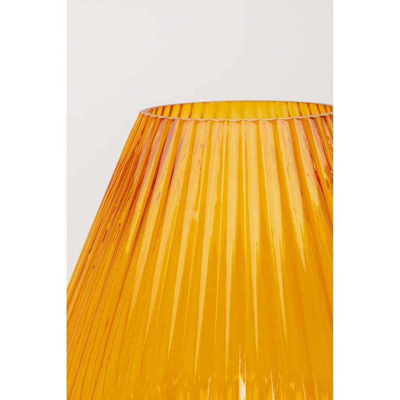 Orange Glass and Gold-Toned Steel Floor Lamp - Genie - Kare Design