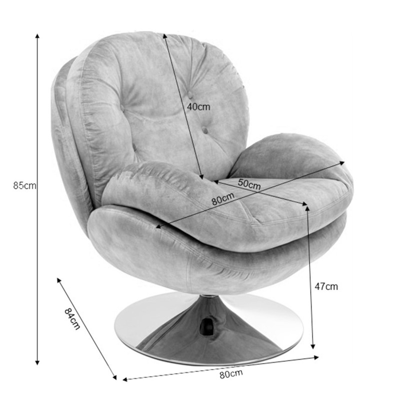 Modern grey swivel armchair - Cosy - Kare Design