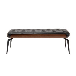 Black Faux Leather Bench - Bill - Kare Design