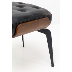 Vintage black faux leather stool - Bill - Kare Design