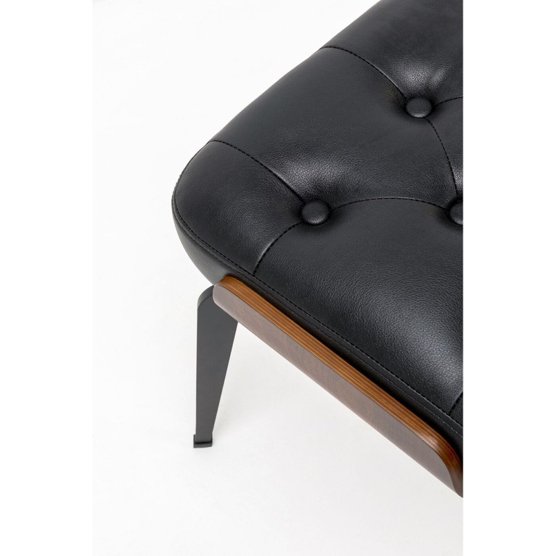 Vintage black faux leather stool - Bill - Kare Design