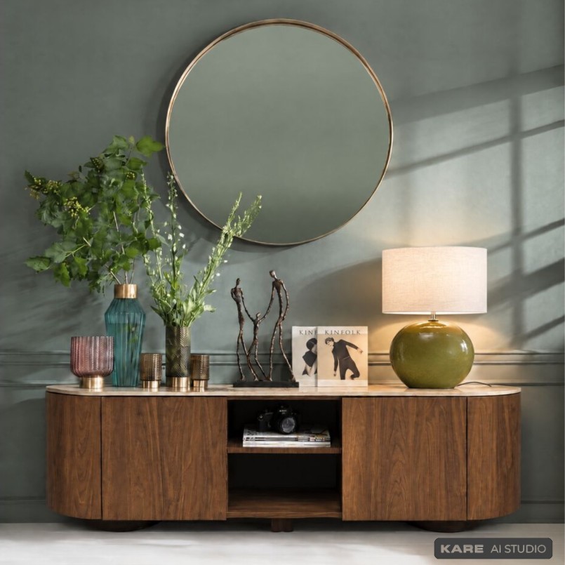 Meuble TV brun plateau en grès - Ruben - Kare Design