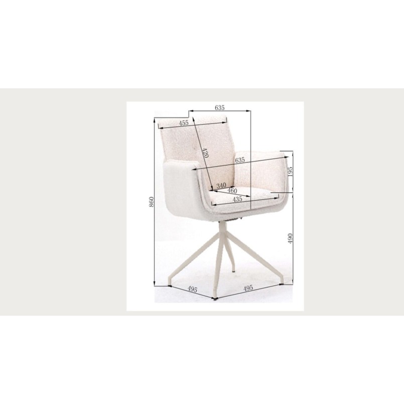Chaise avec accoudoirs pivotante marron - Hilla - Kare Design