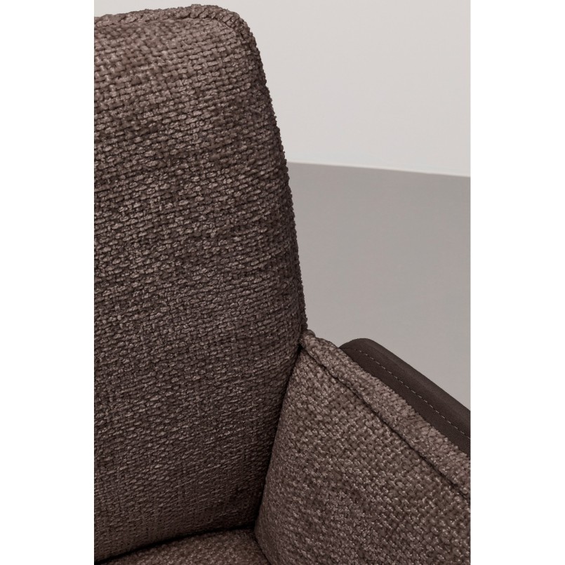 Brown Swivel Chair with Armrests - Hilla - Kare Design