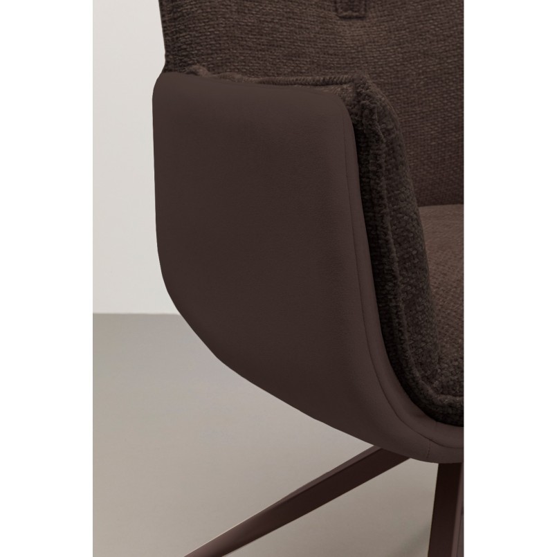 Brown Swivel Chair with Armrests - Hilla - Kare Design