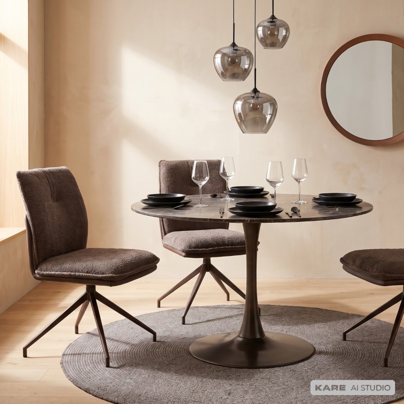 Chaise pivotante marron - Hilla - Kare Design
