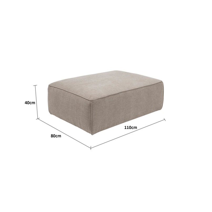 Repose-pieds rectangle taupe - Cubo - Kare Design