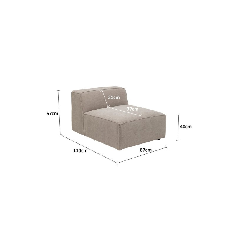Assise pour canapé modulable taupe - Cubo - Kare Design