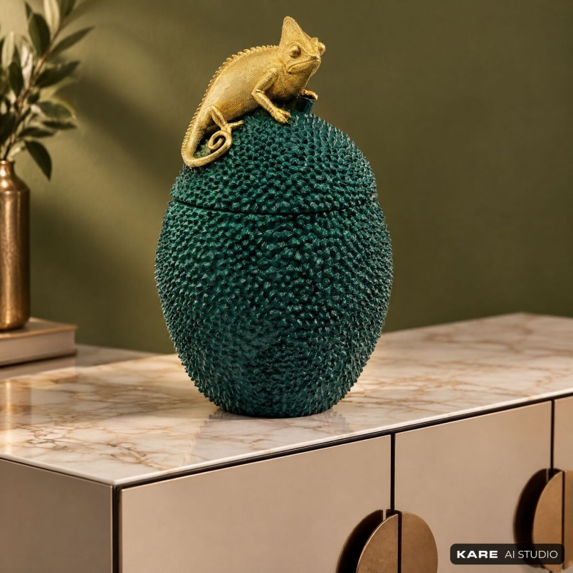 Boîte verte caméléon doré - Kare Design