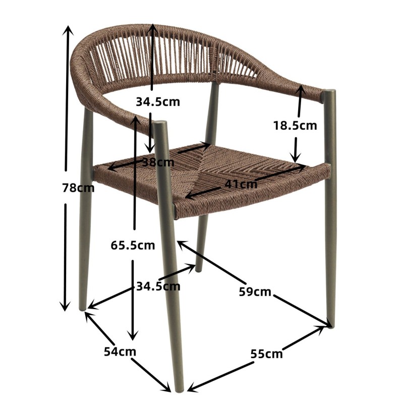 Chaise de jardin avec accoudoirs beige - Palma - Kare Design