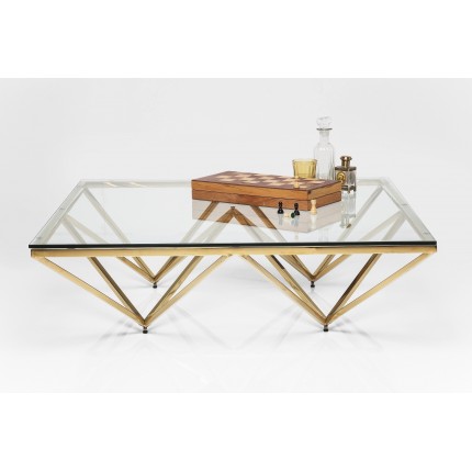 Table basse Network dorée 105x105cm Kare Design