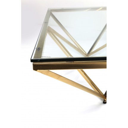 Table basse Network dorée 105x105cm Kare Design