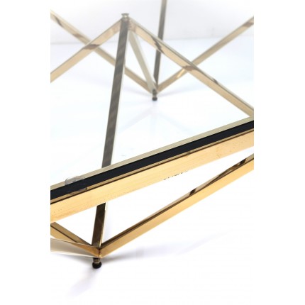 Table basse Network dorée 105x105cm Kare Design