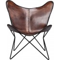 Fauteuil Butterfly marron pieds noirs Kare Design