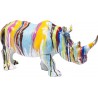 Déco rhino blanc coulées de peinture 55cm Kare Design