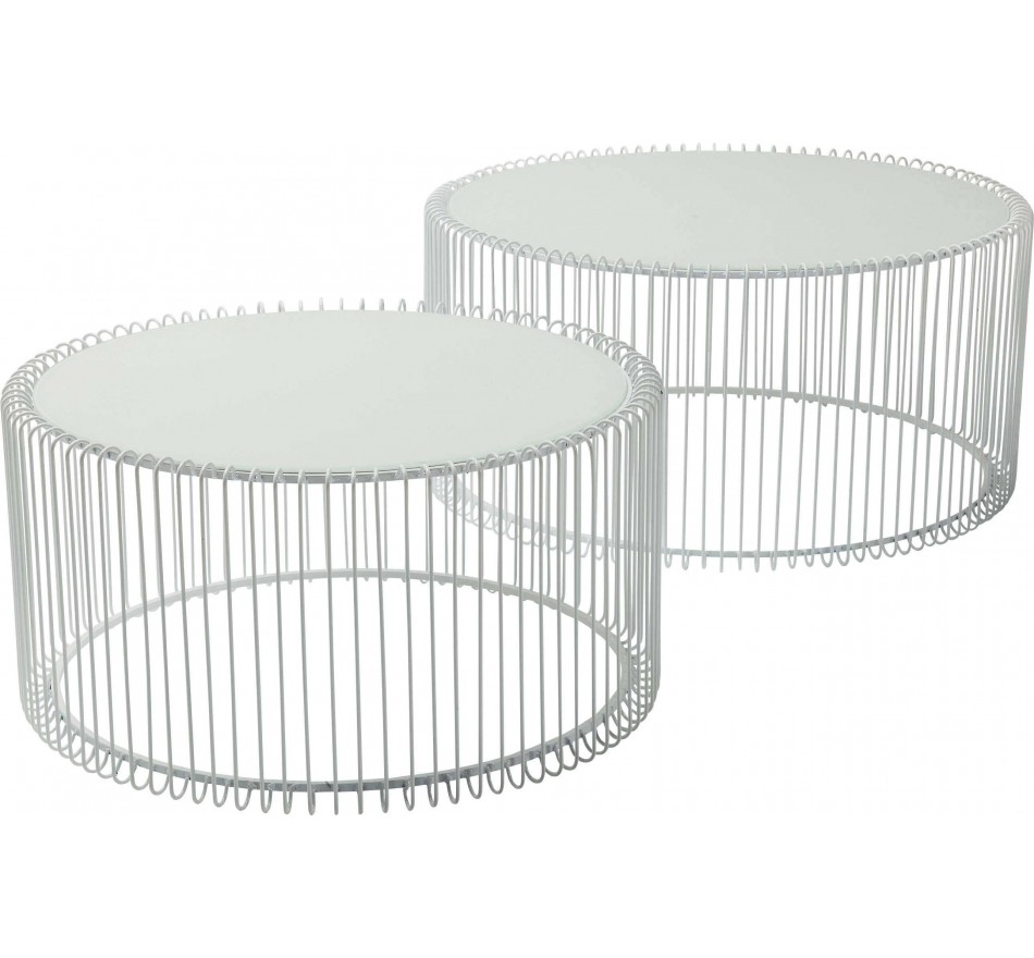 Tables basses Wire blanche 2/set Kare Design