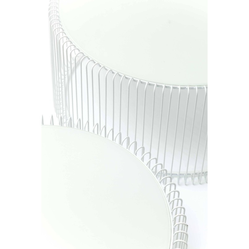 Tables basses Wire blanche 2/set Kare Design
