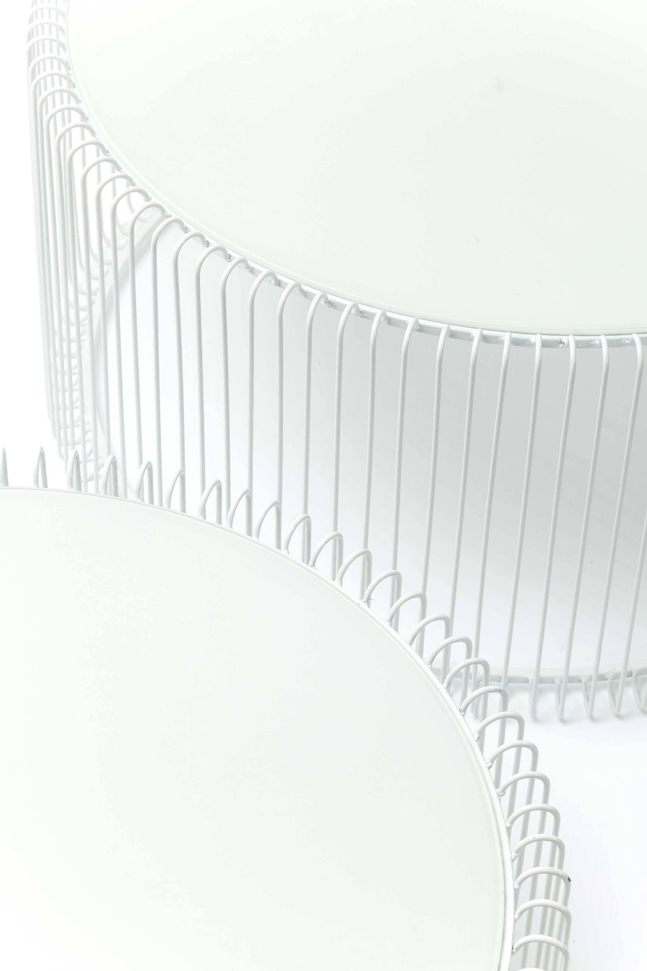 Tables basses rondes Wire set de 2 blanches Kare Design
