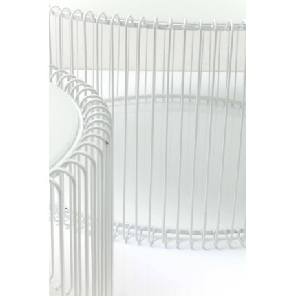 Tables basses rondes Wire set de 2 blanches Kare Design