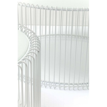 Tables basses rondes Wire set de 2 blanches Kare Design