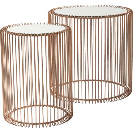 Tables d'appoint Wire cuivre 2/set Kare Design Tables d'appoint Wire cuivre 2/set Kare Design