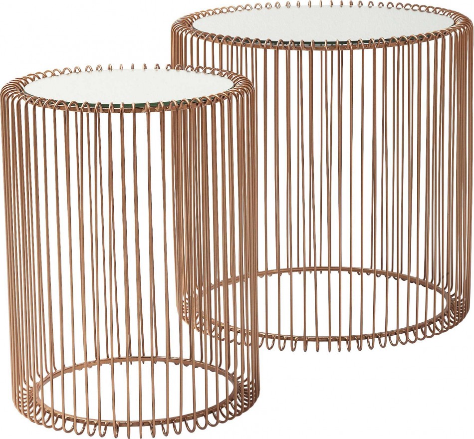 Tables d'appoint Wire cuivre 2/set Kare Design