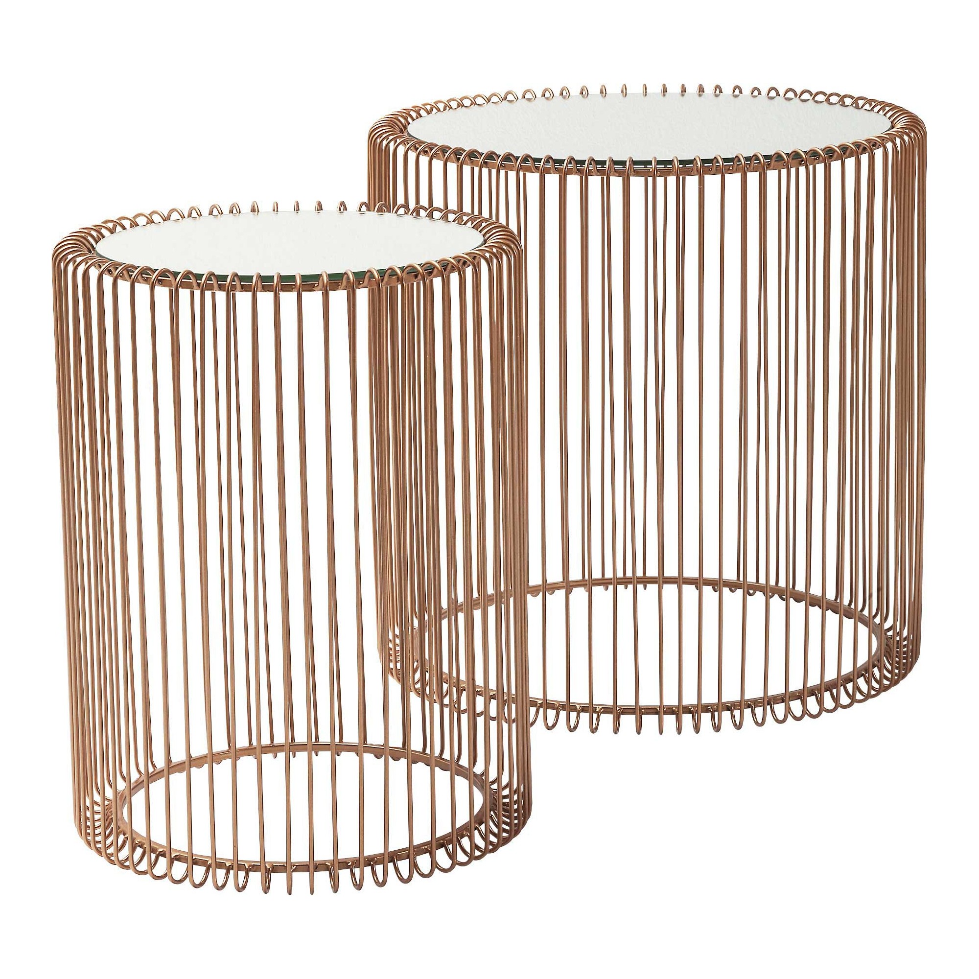 Tables d'appoint Wire cuivre 2/set Kare Design