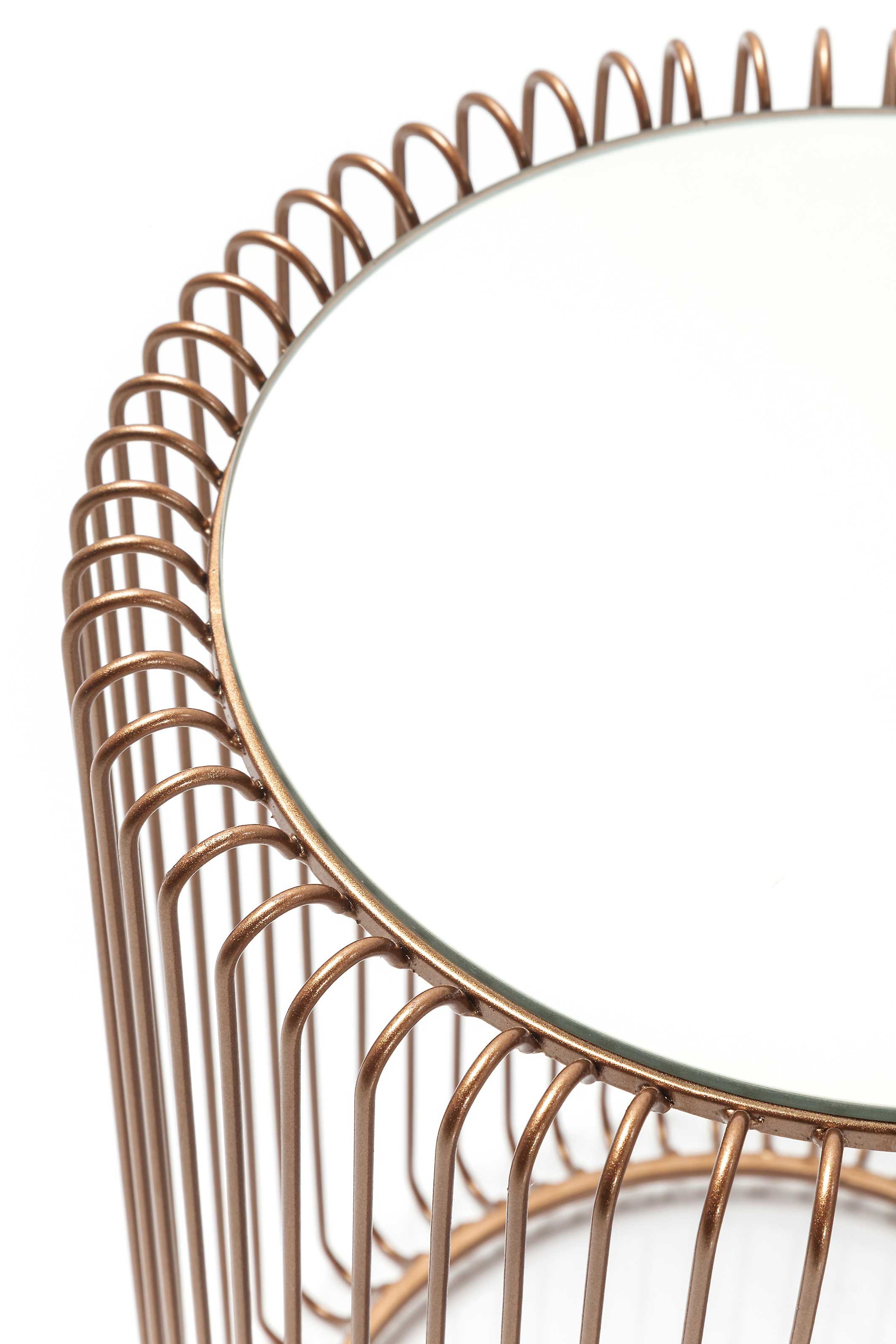 Tables d'appoint rondes Wire cuivre set de 2 Kare Design
